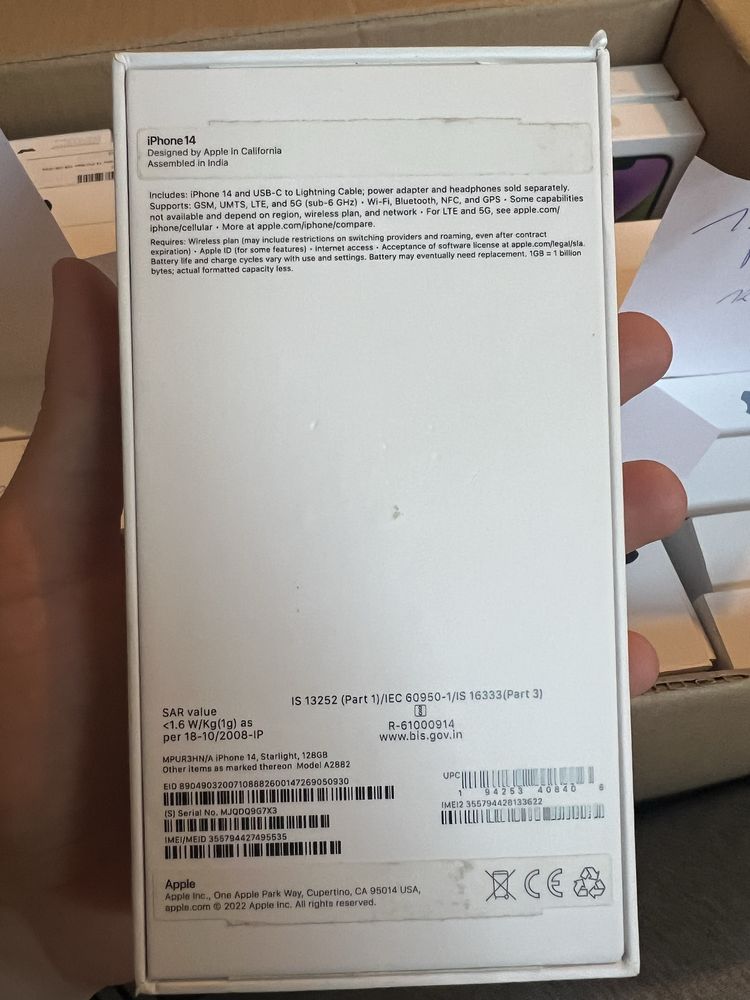 ORYGINALNE Pudełko do iPhone 14 Starlight / Białe