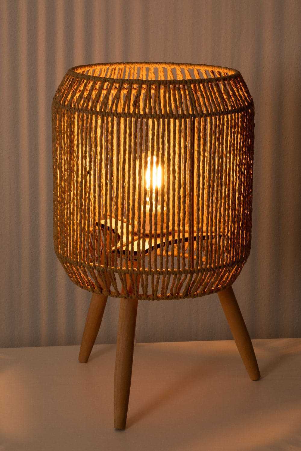 Lampa/lampka stołowa z plecionki natural, boho