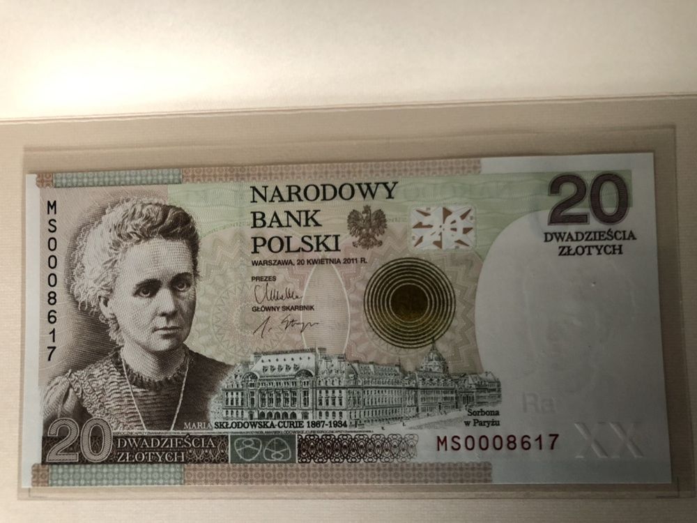 Banknot kolekcjonerski Maria Skłodowska-Curie