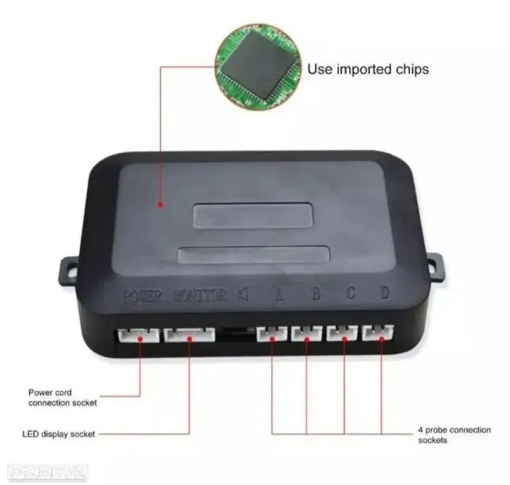 Sensores de Estacionamento Universal + Display LED - Cinzento Prata