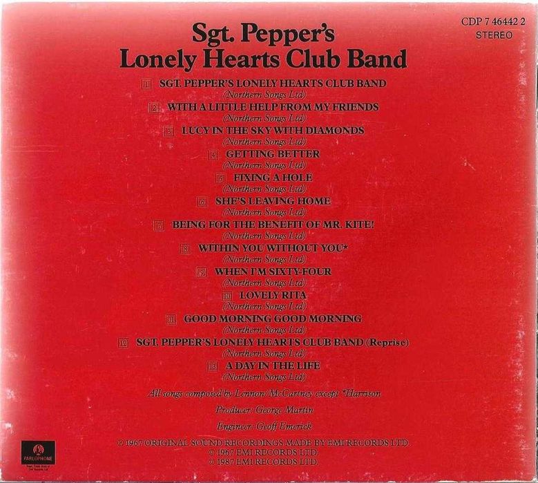 Beatles - - - - - Sgt. Peppers Lonely Hearts Club Band - - - - - CD