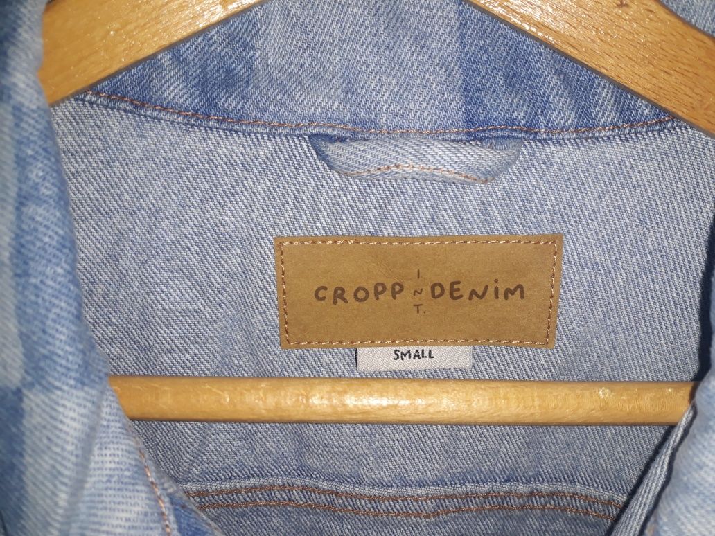 CROPP Męska kurtka jeansowa typu katana, uszyta z denimu. Roz. S
