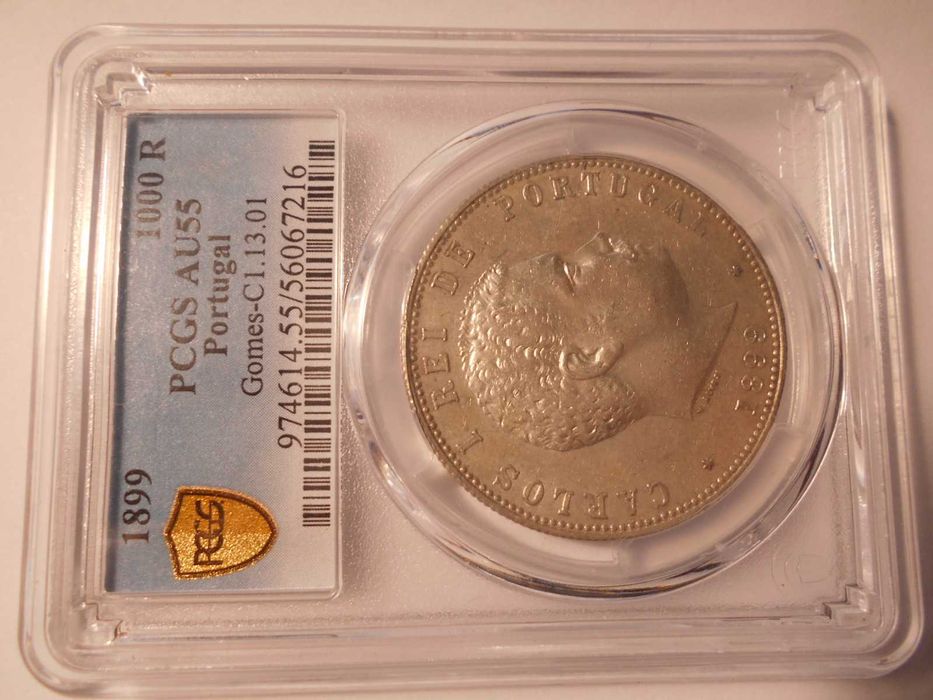 Moeda de Prata certificada. D. Carlos I - 1,000 Reis.