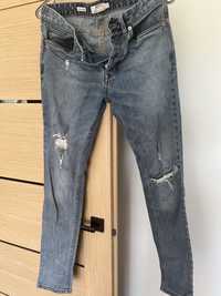 Męskie spodnie TopMan 32 32 81 cm jeansy dziury skinny