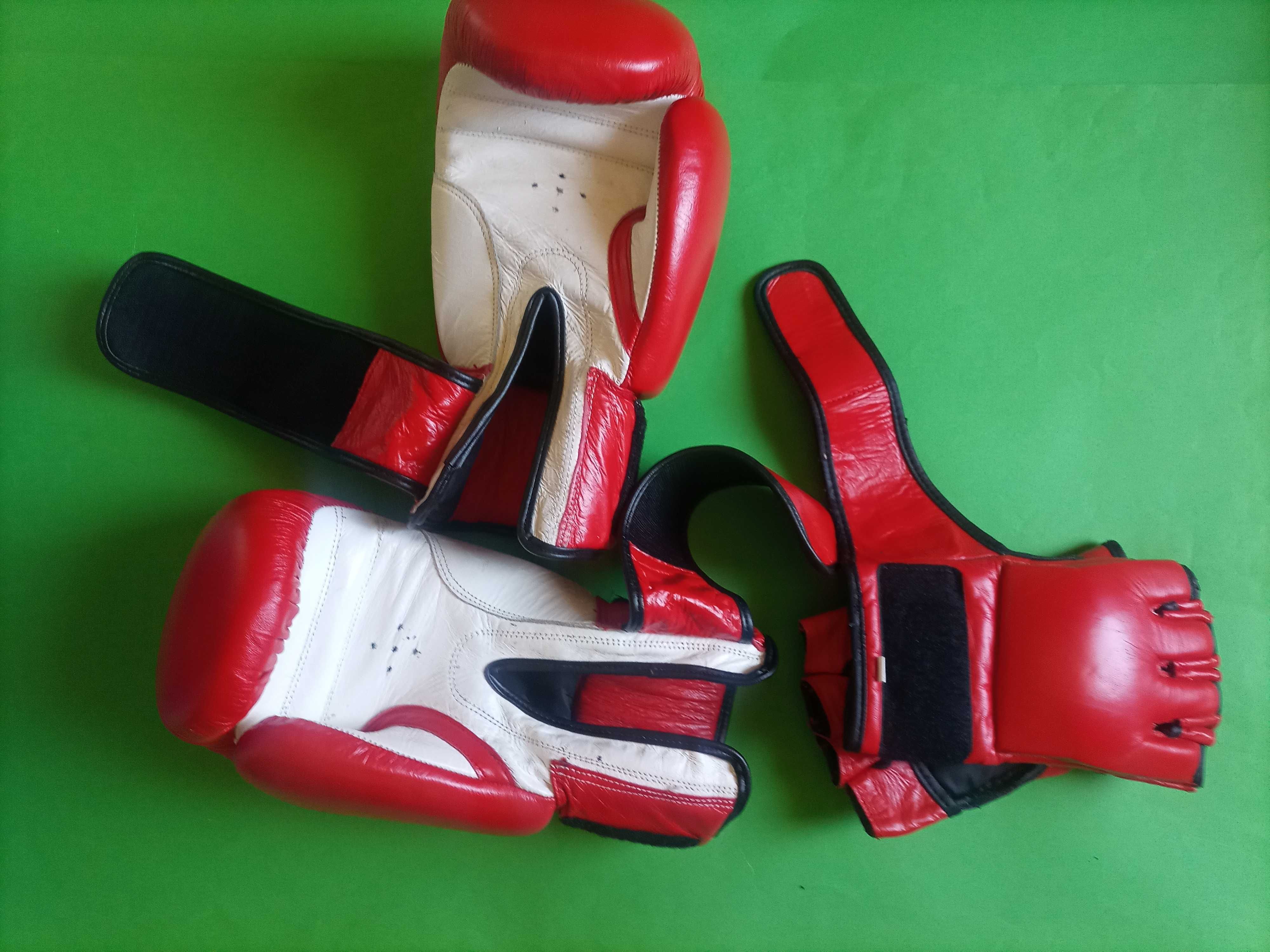 Rękawice bokserskie czerwono białe