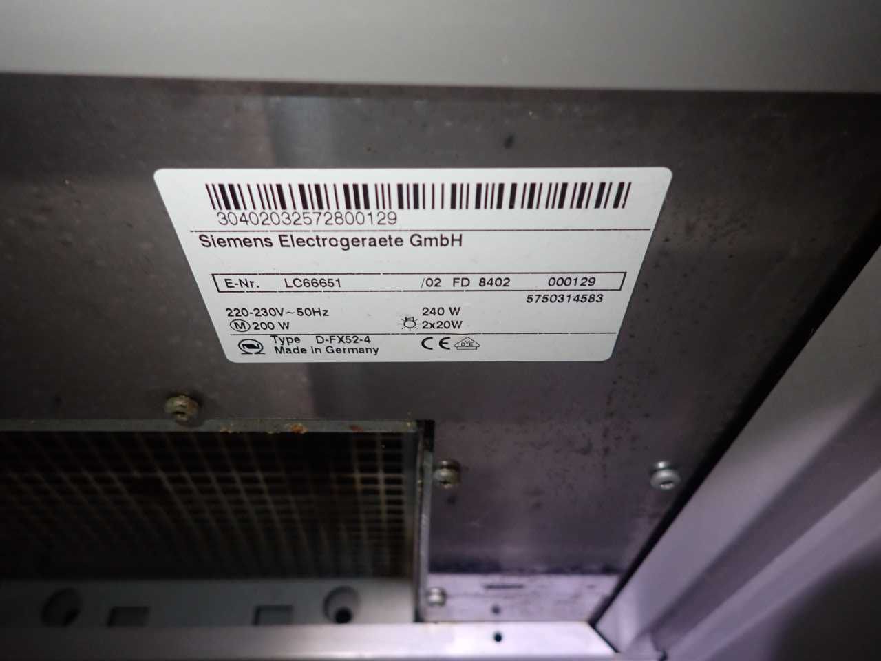 Okap kuchenny wyciąg kominowy teleskopowy inox srebny 60 Siemens 550m3