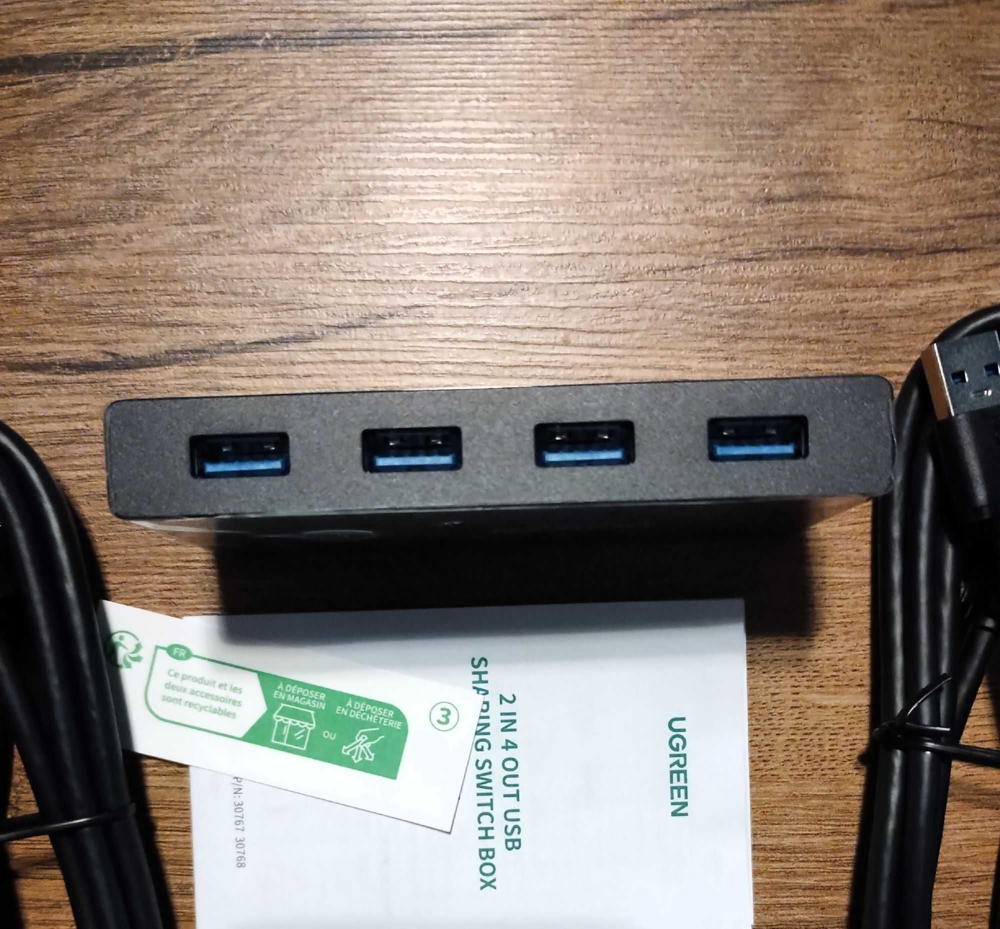 Ugreen switch box HUB przełącznik 4x USB 3.2 Gen 1