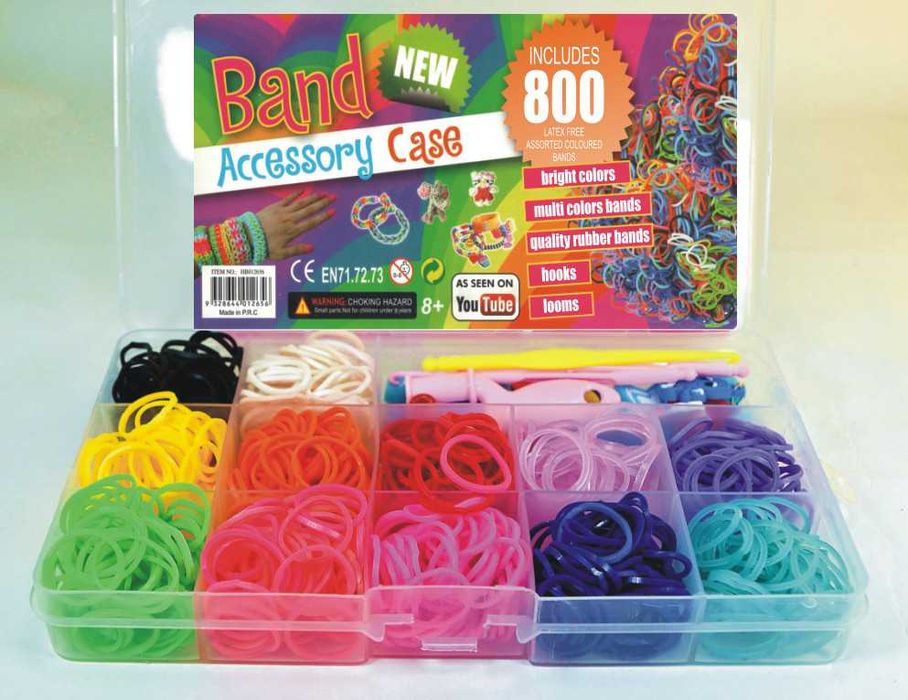 Резинки для плетения браслетов 12 цветов набор 800 резиночек