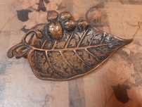 Cinzeiro Antigo Vintage forma de Folha - Bronze