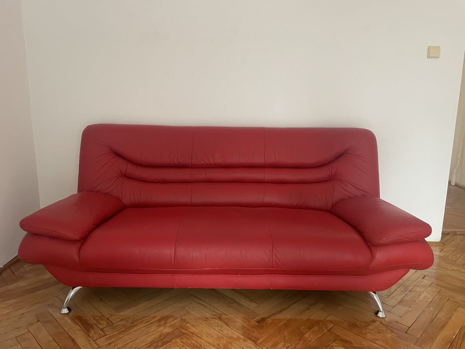 Sofa czerwona nierozkładana