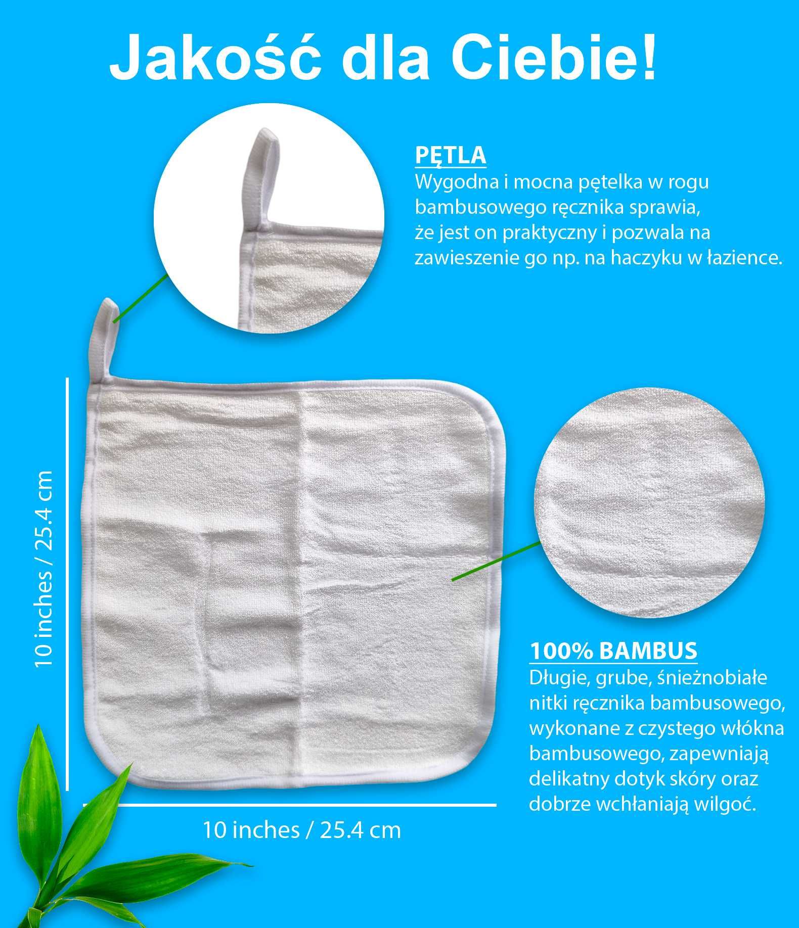 Zestaw (3 szt.) ręczników bambusowych 25x25 cm (10 zł/szt.)