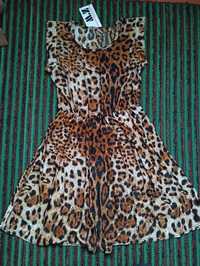 Платье без рукавов леопардовый принт