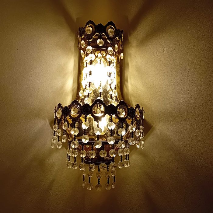 Par de apliques clássicos de cristal