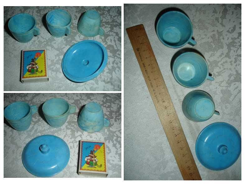 ІГРАШКИ - НАБІР посуду; термометр і шприц; МАШИНКИ; гирка. РЕТРО