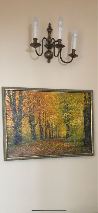 Obraz „Jesień w parku” olejny na płótnie w drewnianej ramie