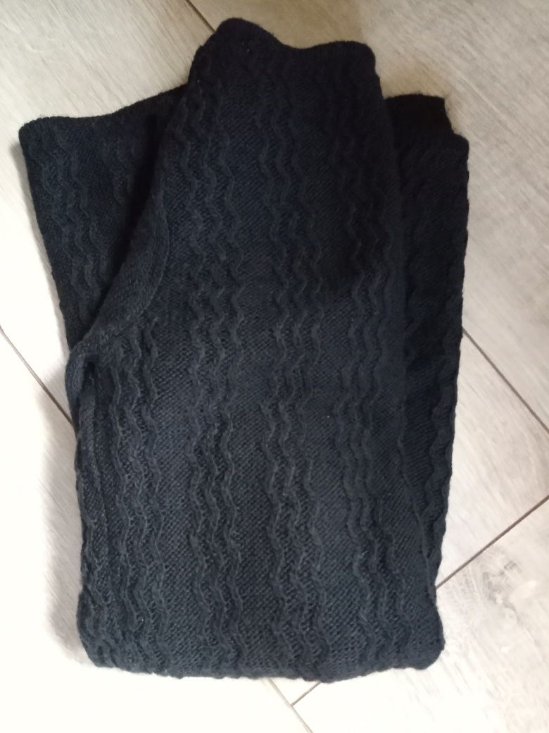 Sweter długi czarny Marble 36/S