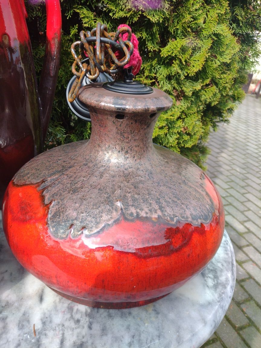Stary zestaw lamp fat Lawa ceramika