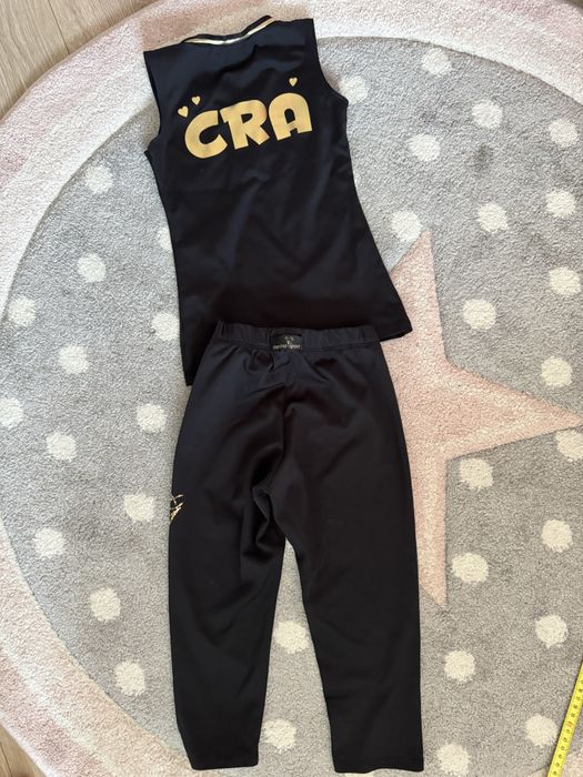 Strój gimnastyk Cra 110-128 merino oraz machiko getry na piętkę YELLOW