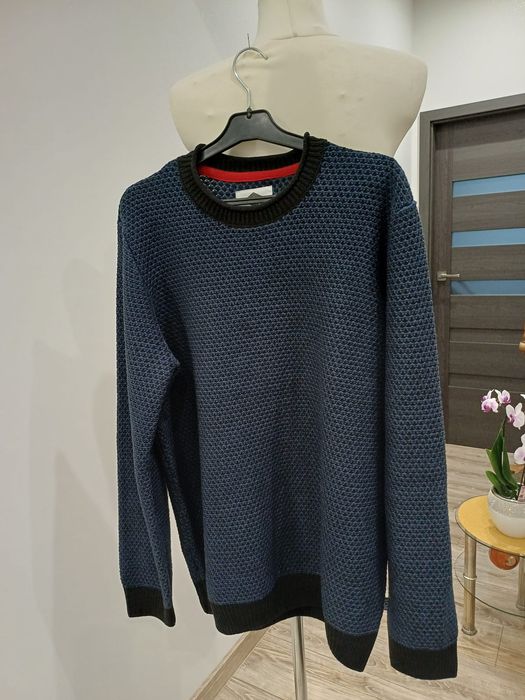 Męski sweterek granatowo-czarny Lee Cooper rozm 3XL/4XL.