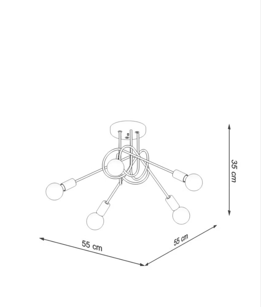 Żyrandol Sollux Lighting LOOP 5 srebrny