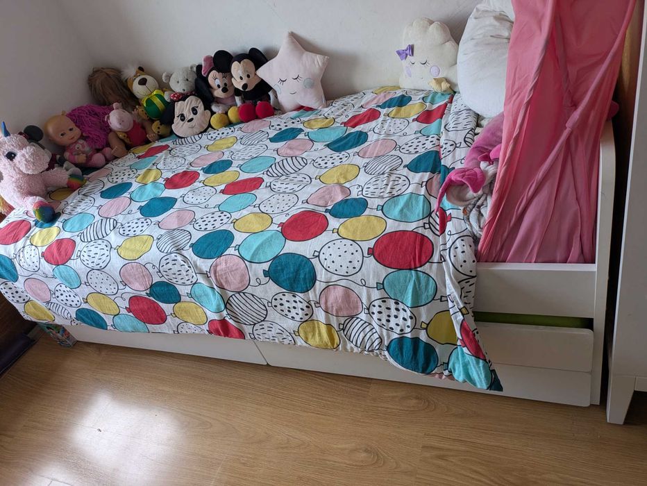 Cama individual com cama gavetão IKEA Slakt