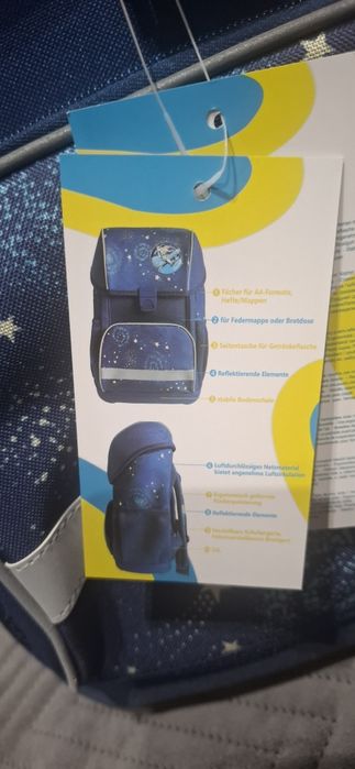 Tornister szkolny granatowy  NASA zestaw z workiem i piórnikiem