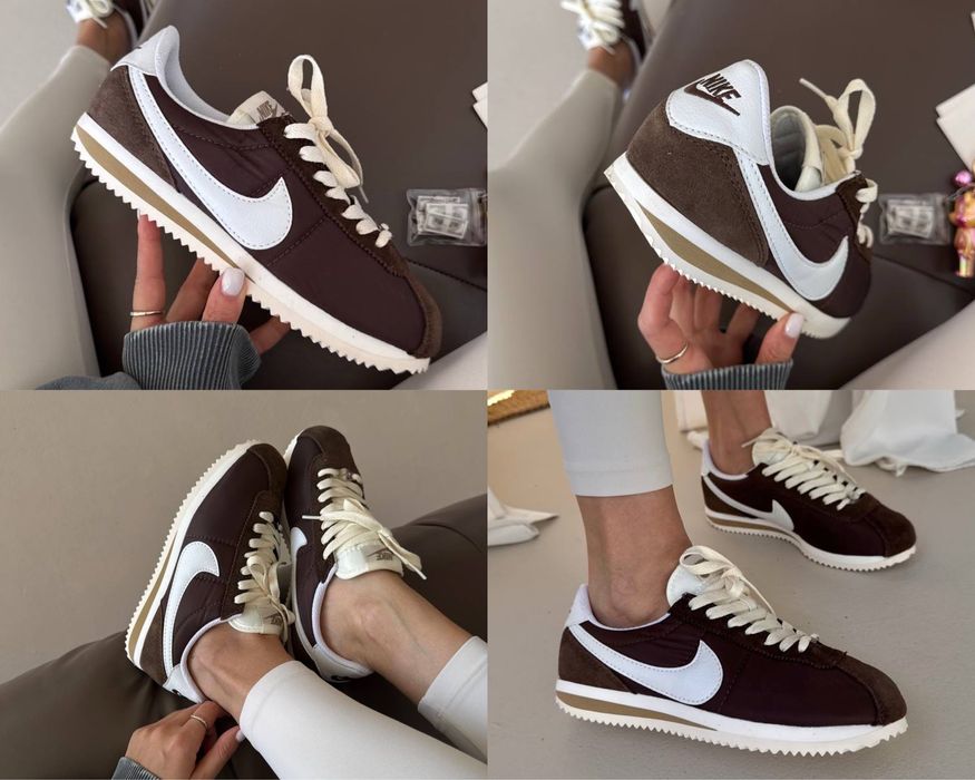 БЕЗ ПЕРЕДОПЛАТ‼️Жіночі кросівки Nike Cortez BROWNIE / WHITE коричневі