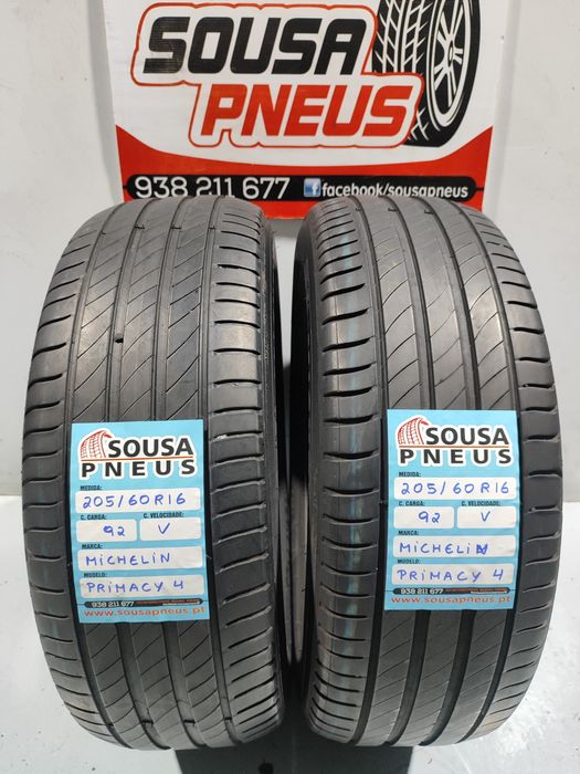 2 pneus semi novos 205-60R16 Michelin - Oferta dos poetes