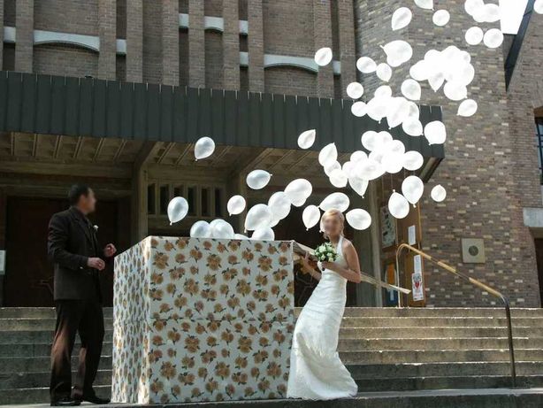 Prezent pudło z balonami hel ślub urodziny wesele!