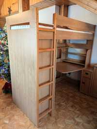 Łóżko piętrowe z biurkiem oraz szafą vox +GRATIS