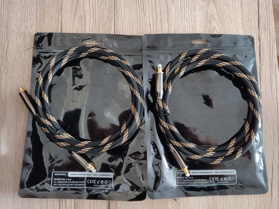 2 x Reagle Optyczny Kabel TOSLINK DIGITAL Audio HQ SPDIF 1,5m
