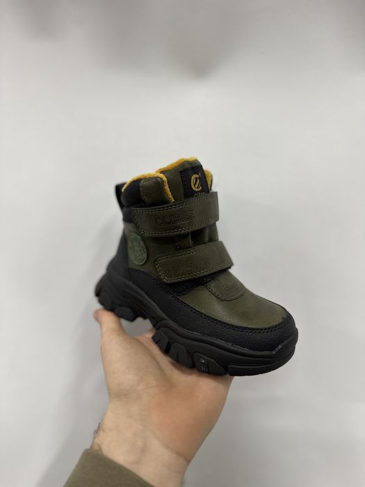 Черевики зимові на хлопчика 27-32, хакі ботинки зима на овчині хайтопи