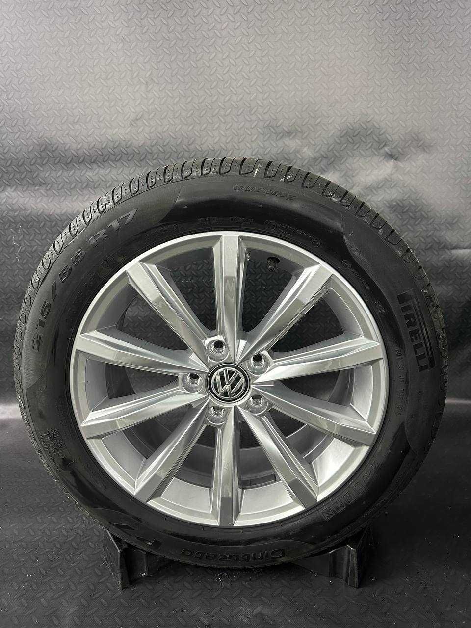 Колеса 215/55R17,шини Pirelli 7мм, диски ЕТ40, 7J,5х112 vw Passat B8