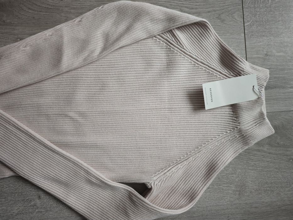 Reserved сукня резинка рубчик  пудрова нова 38