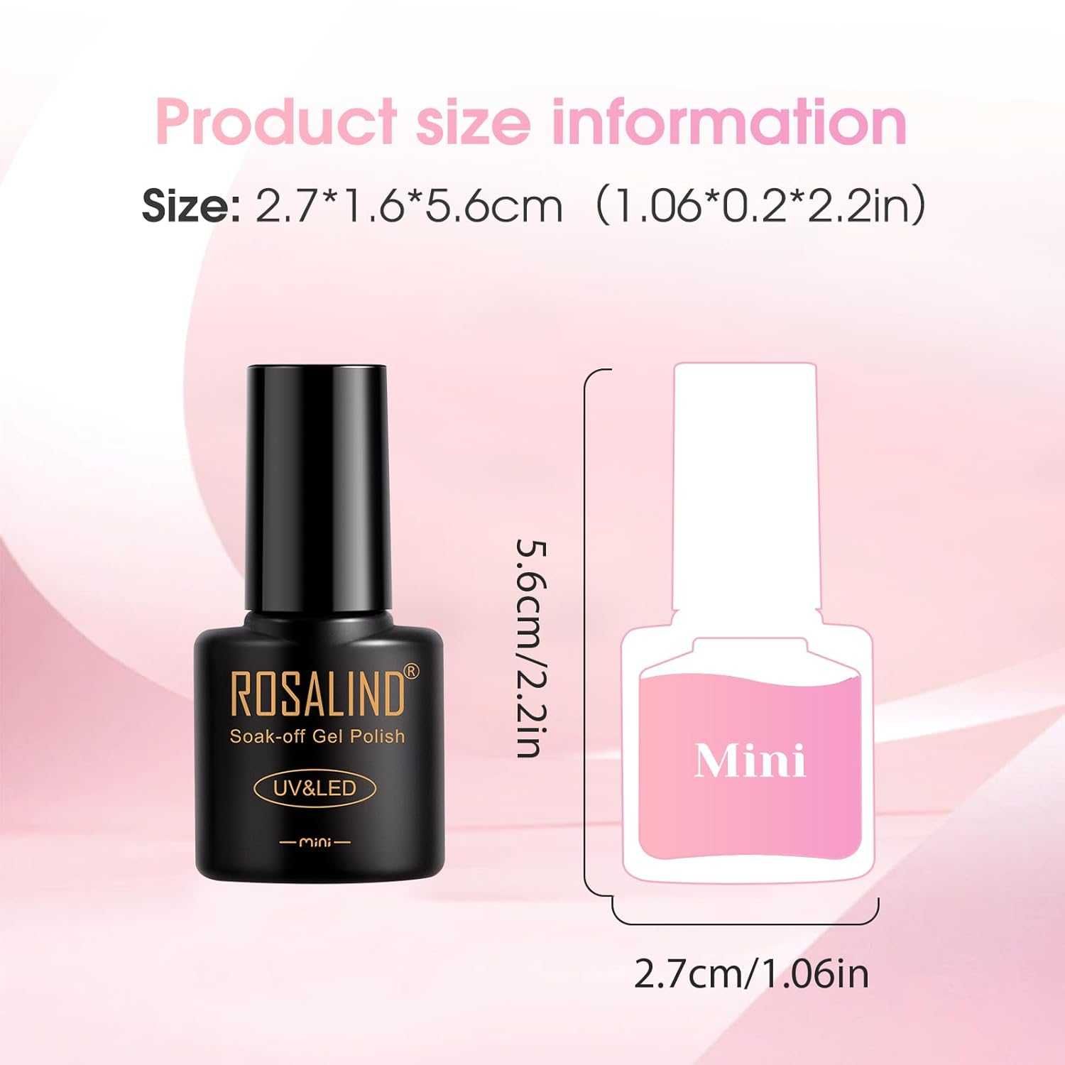 8x Lakier żelowy do paznokci Gel Polish UV LED - ROSALIND 8x5 ml
