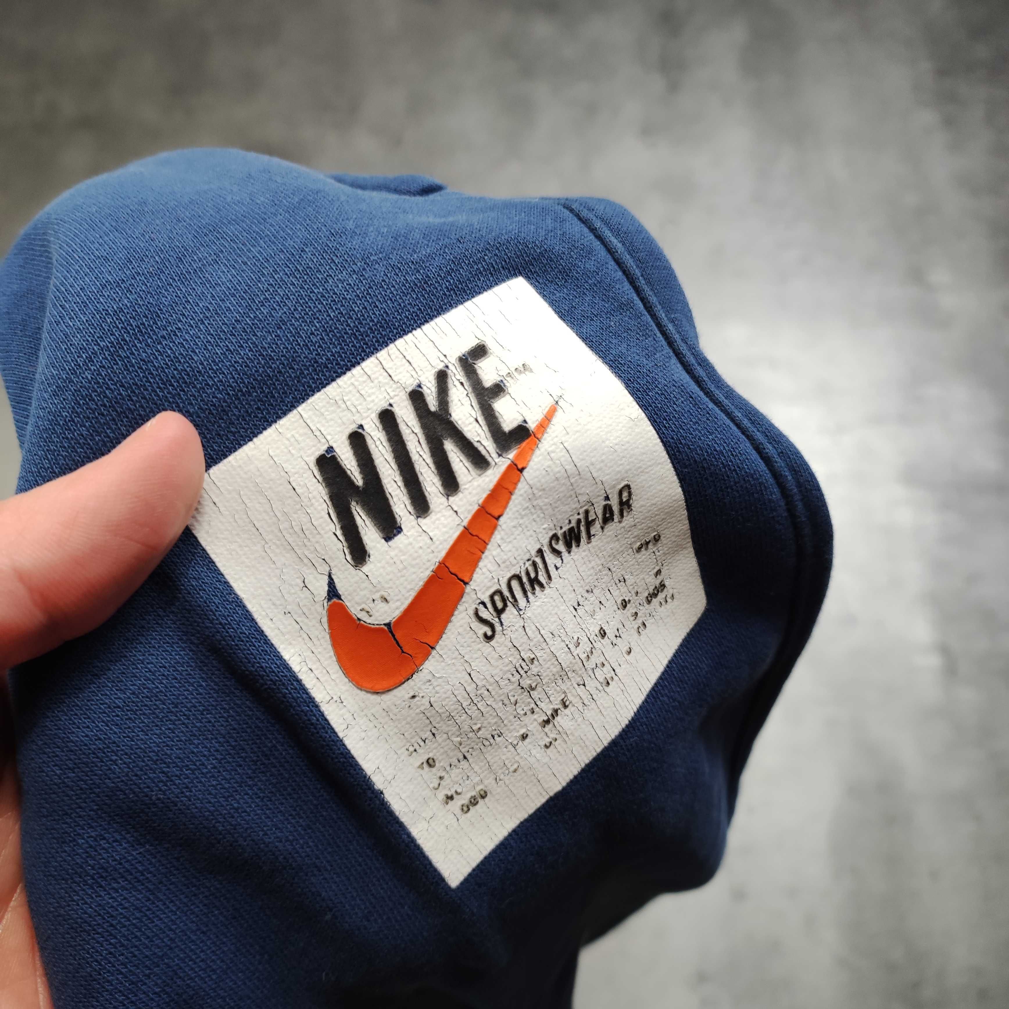 MĘSKIE Spodnie Sport Dresy Dresowe Bawełna Granatowe Logo Nike Casual