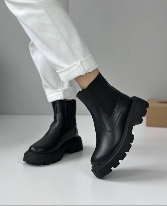 Челсі жіночі з натуральноі шкіри / замші зима Ботинки