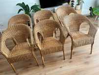 Ikea- zestaw 6 krzeseł rattan/bambus seria AGEN