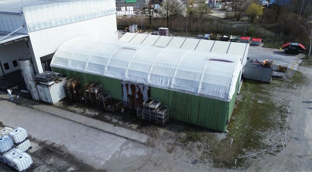 Hala Namiotowa 252m2 SOLIDNA Garaż Gotowa do Ponownego Montażu TRANSPO
