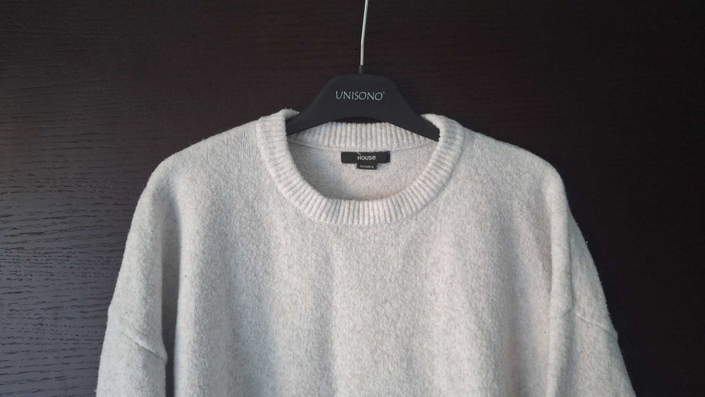 HOUSE ciepły sweter damski oversize delikatny beż S 36 / 38