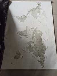 Björksta Ikea obraz mapa świata bez ramy