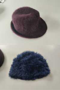 Chapéus - pêlo artificial (bordeaux) e pêlo 100% coelho (gorro azul)