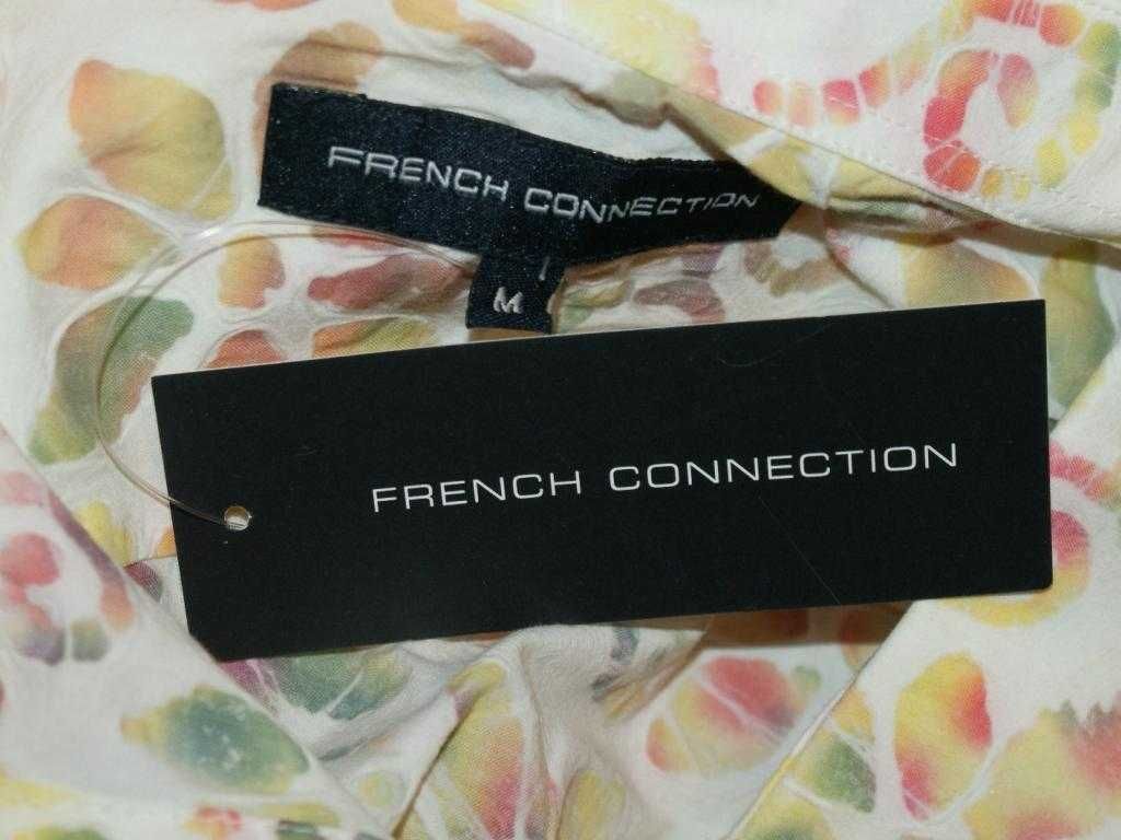French Connection hawajska koszula męska kwiaty boho hippie vanilla L