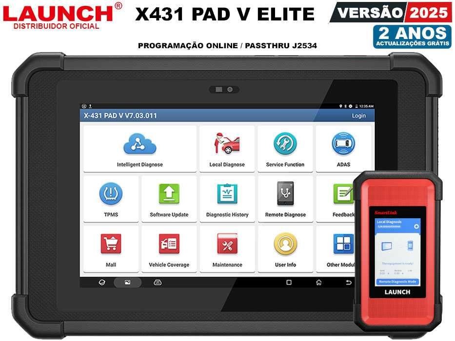 Launch X431 PAD V ELITE Maq Diagnóstico OBD Programação Online (NOVO)