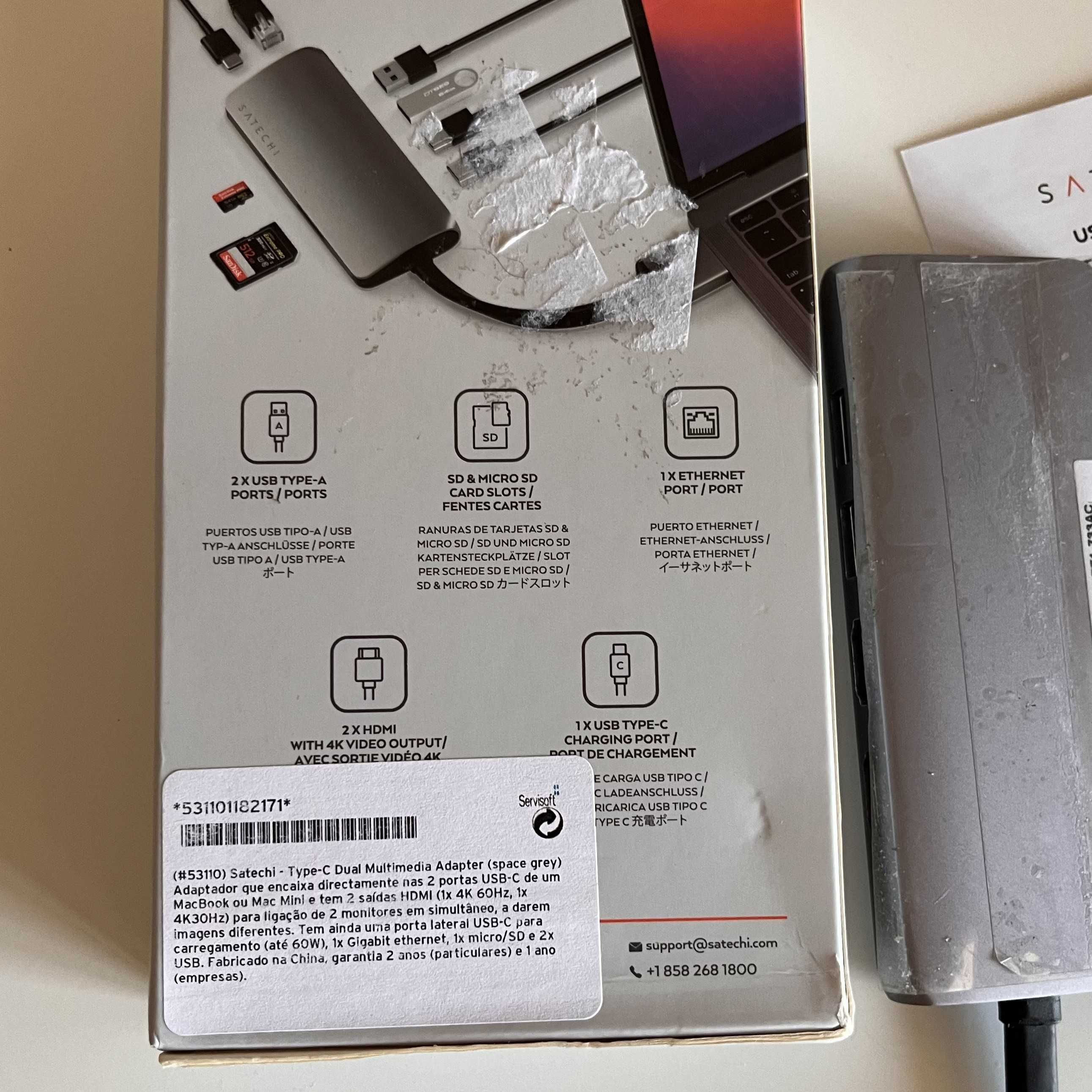 Adaptador MultiPort Apple Macbook Pro - Satechi Aluminio