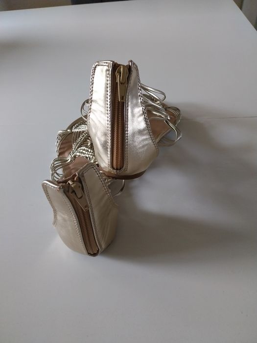 Zlote damskie sandały rozm.37 New Look .Nowe!