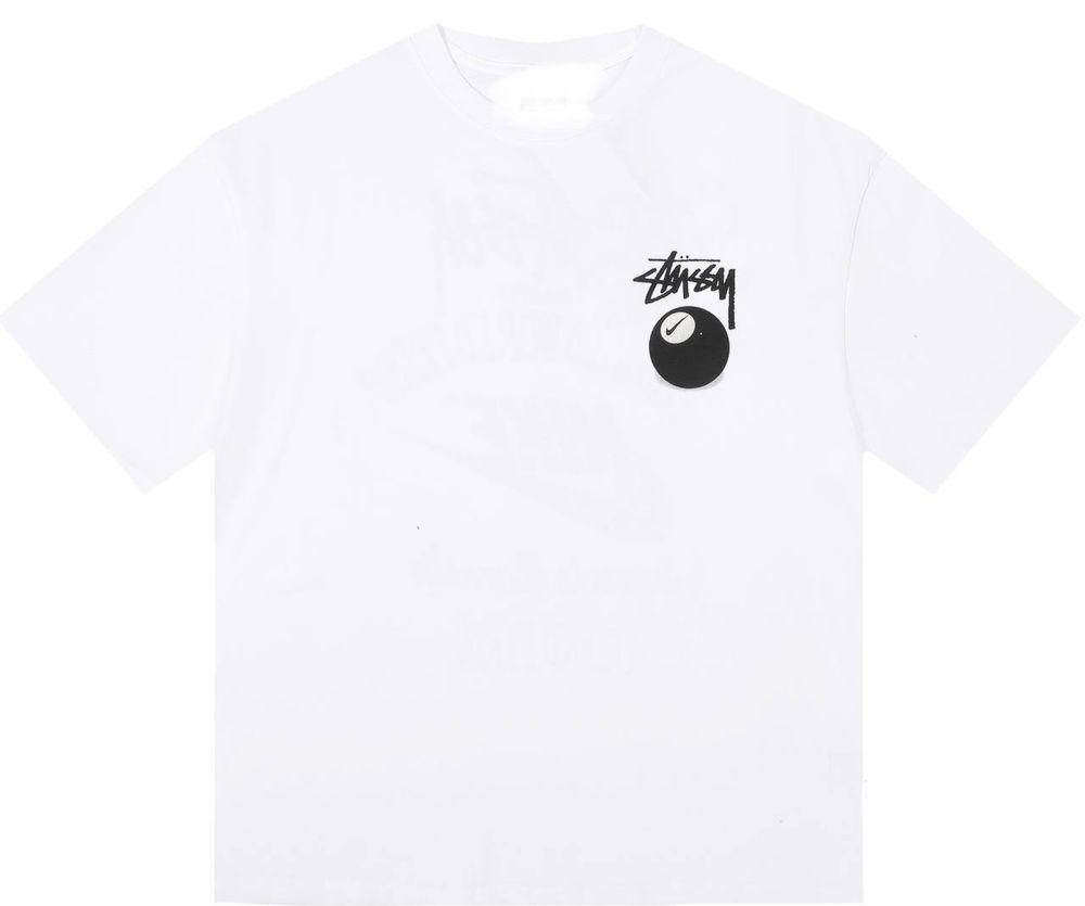 Мужская футболка Stussy x Nike 8 Ball tee white унисекс  Стусси Стуссі