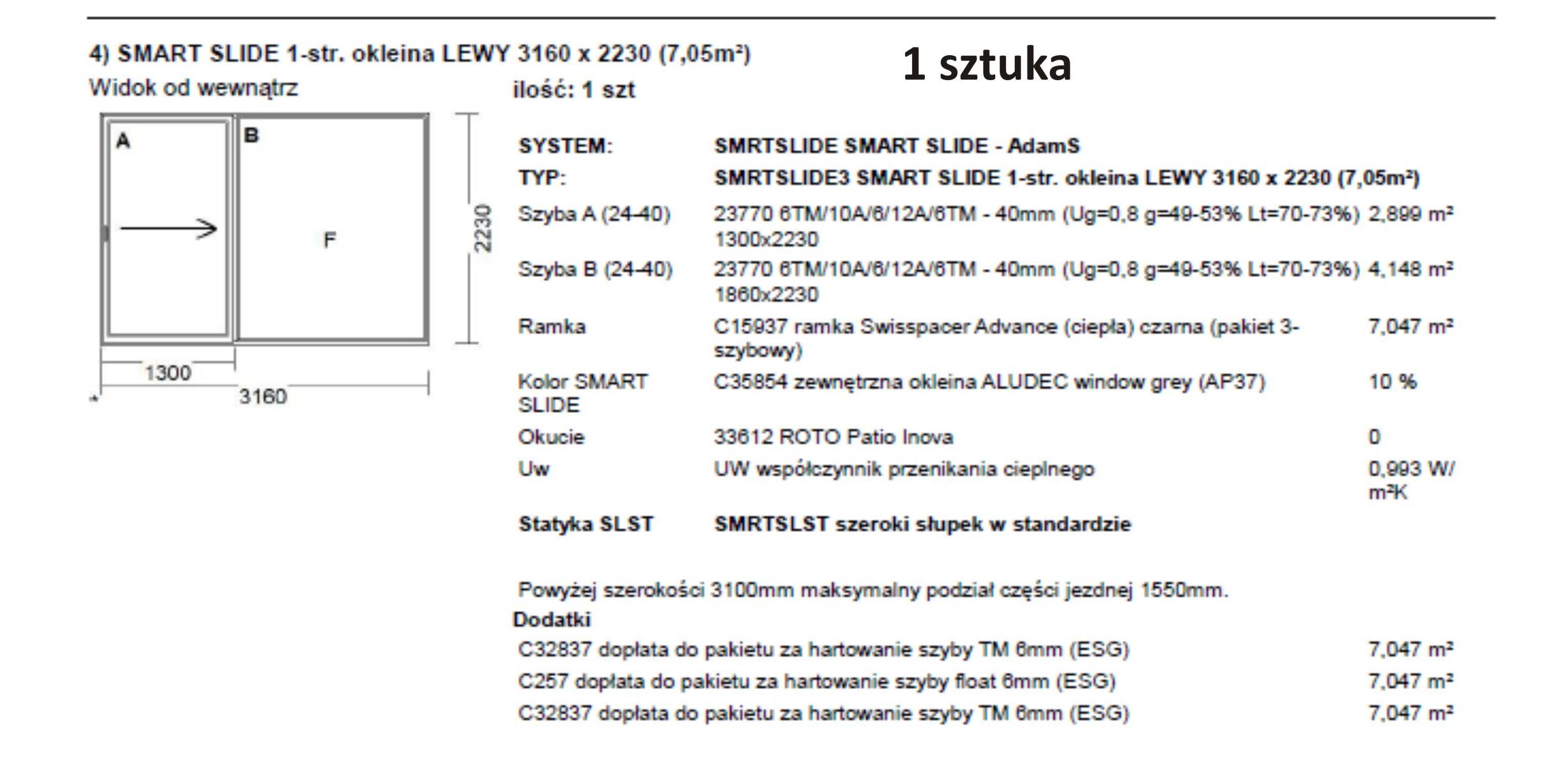 ••• okna PCV Adams, ALUDEC Window Grey, różne rozmiary, smartSlide •••