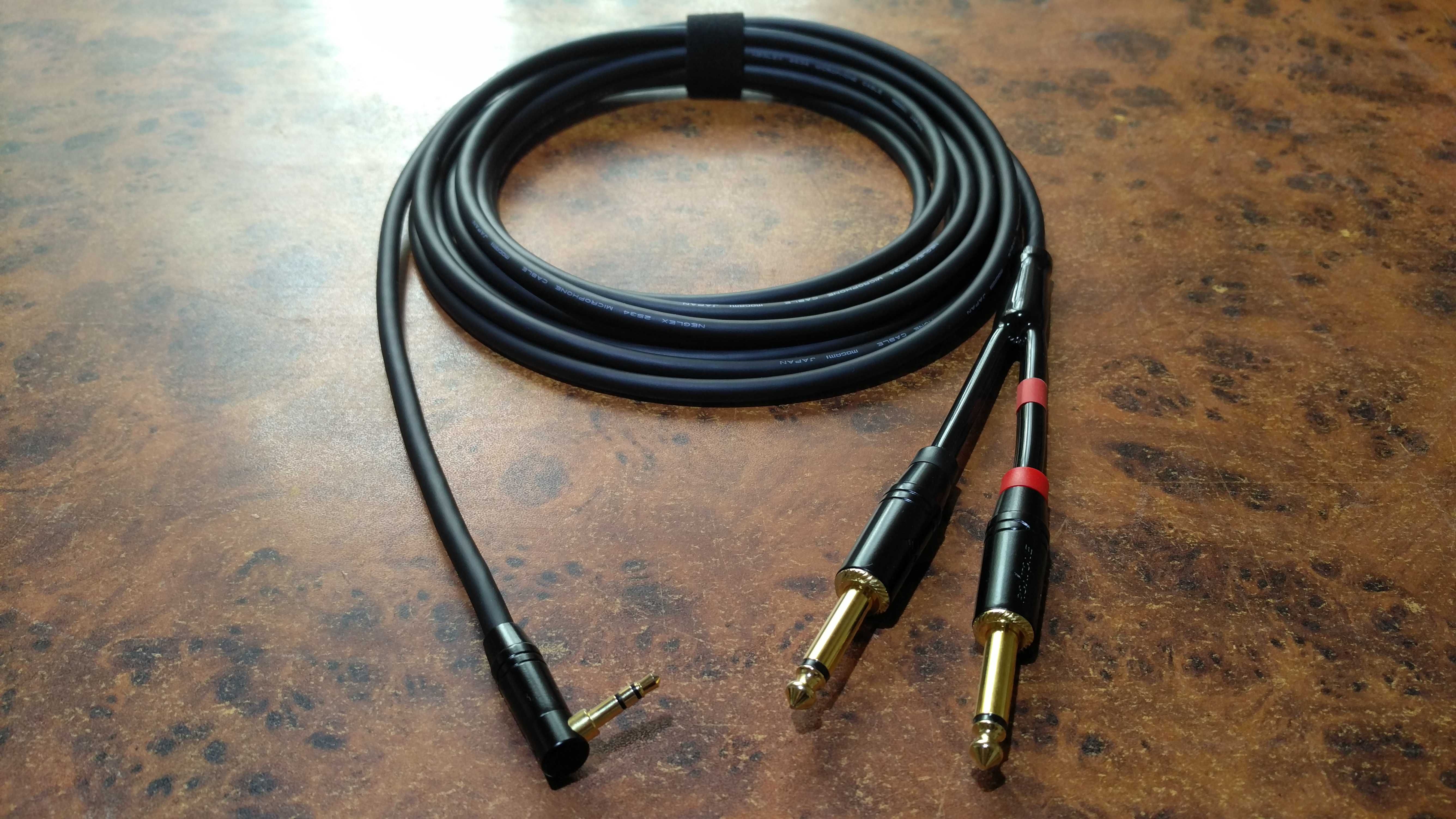 Hi-Fi кабель mini-jack 3.5 mm/2 mono-jack 6,3 mm Mogami W2534 (Япония)