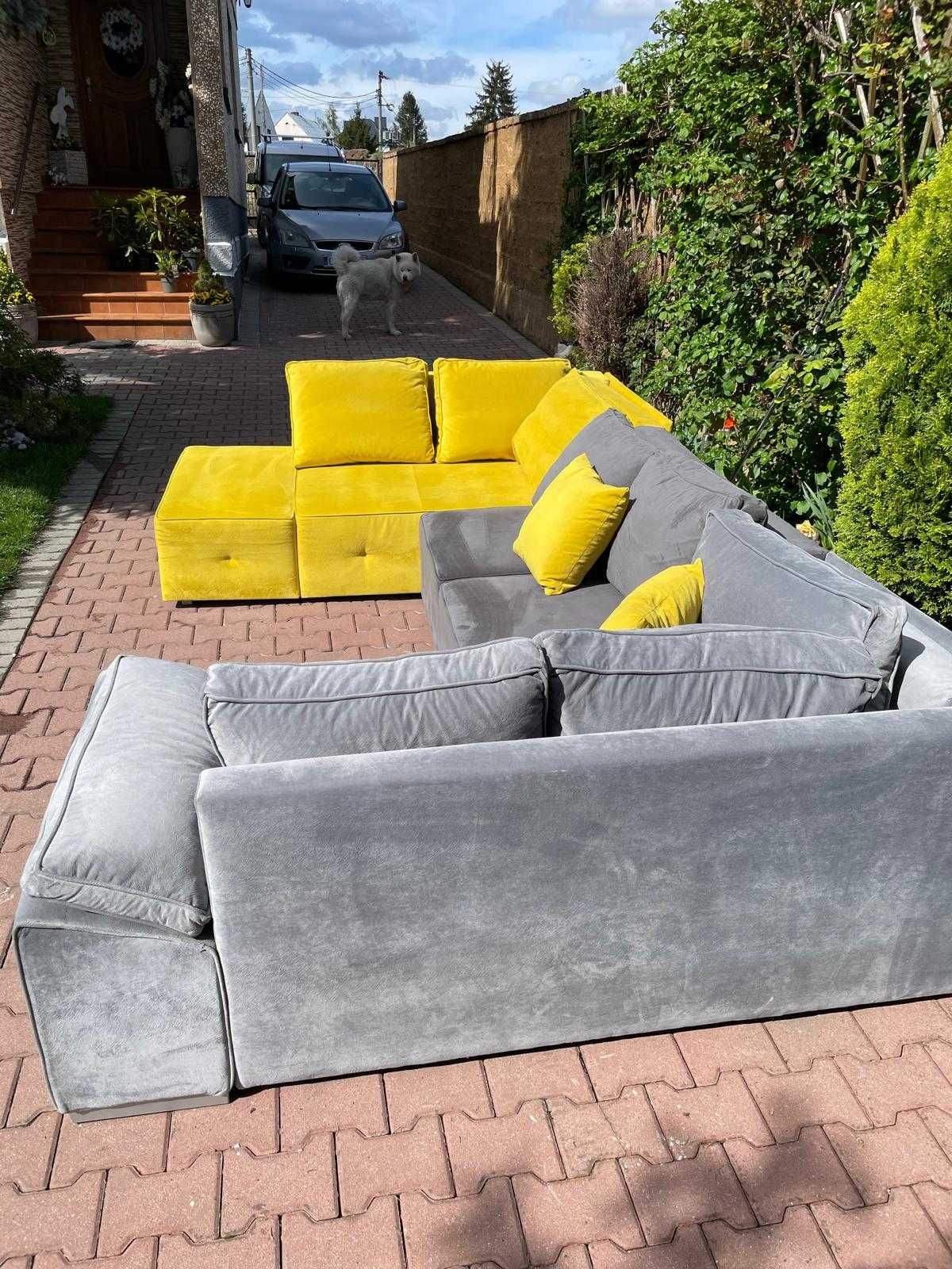 Narożnik z funkcją spania Typu U - 323 x 200 cm - w dobrym stanie